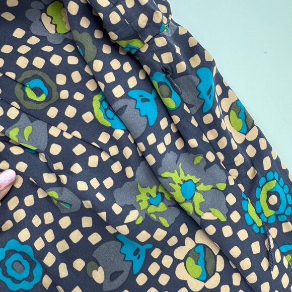 Boden Printed Silk Dress UK14 US10L Multicolor Dotted Floral Pattern 3/4 Sleeves - Picture 8 of 12